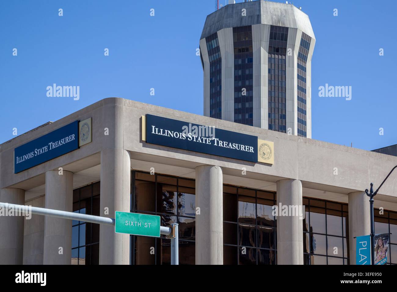 Ufficio del Tesoriere dello stato dell'Illinois nel centro di Springfield, Illinois, Stati Uniti. Foto Stock