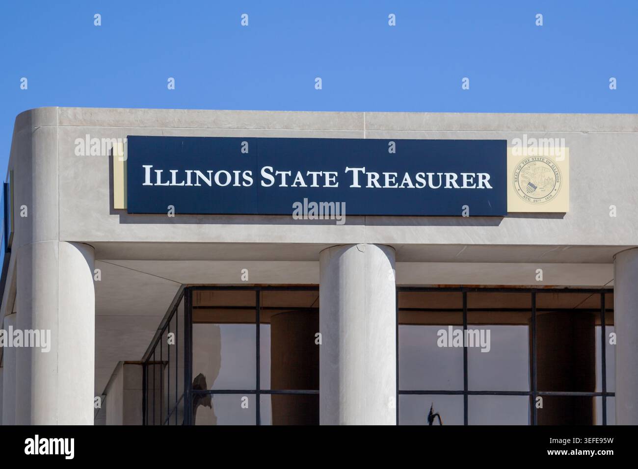 Ufficio del Tesoriere dello stato dell'Illinois nel centro di Springfield, Illinois, Stati Uniti. Foto Stock