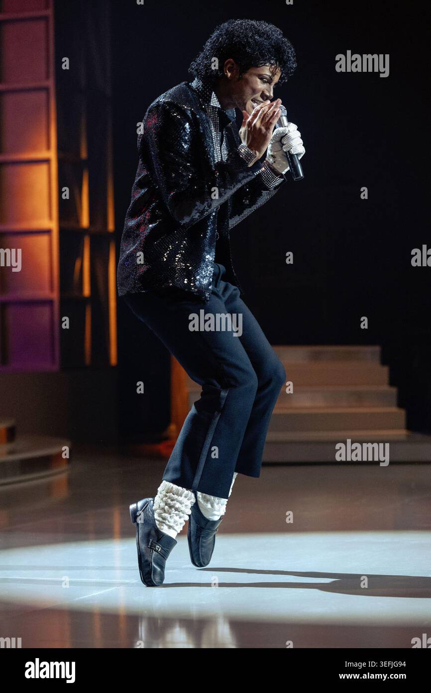 JAAFAR JACKSON in MICHAEL (2026), diretto da ANTOINE FUQUA. Crediti: GK Films/ Lionsgate / album Foto Stock