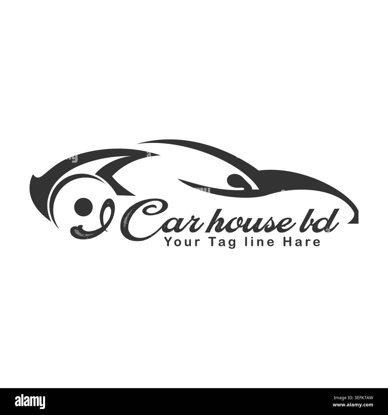 Design del logo del marchio della casa automobilistica Illustrazione Vettoriale