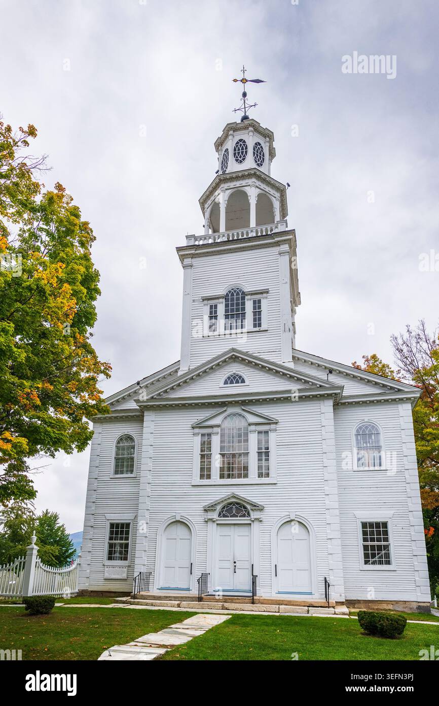 La prima chiesa congregazionale (Old First Church), Bennington, Vermont USA Foto Stock