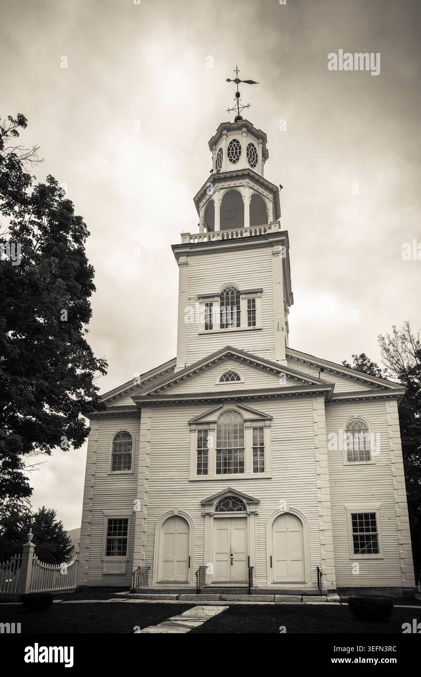 La prima chiesa congregazionale (Old First Church), Bennington, Vermont USA Foto Stock