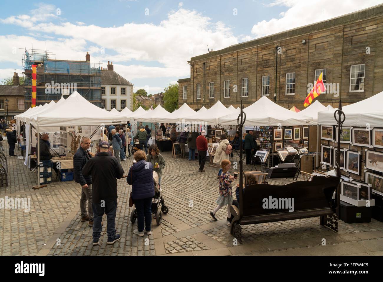 Alnwick Saturday open air Market, Northumberland, Inghilterra, Regno Unito Foto Stock