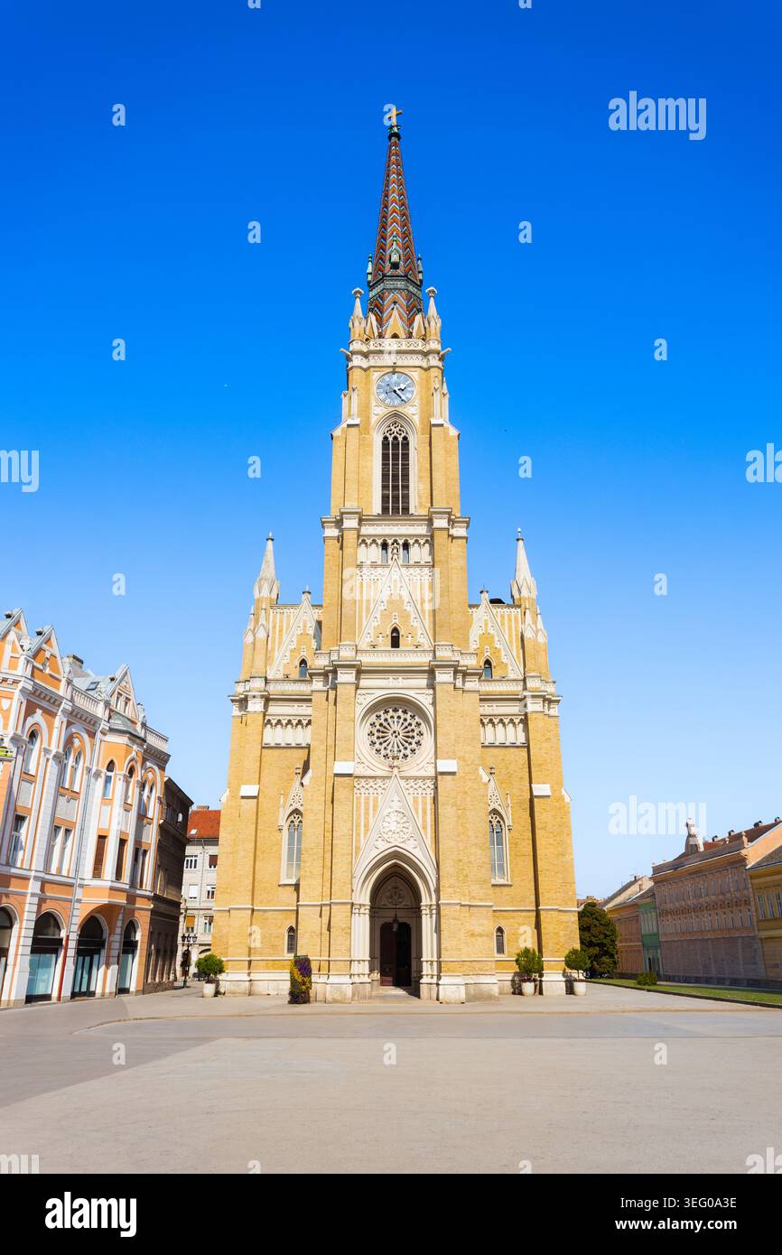 Vista esterna della storica Chiesa del nome di Maria in Piazza della libertà a Novi Sad, Serbia Foto Stock