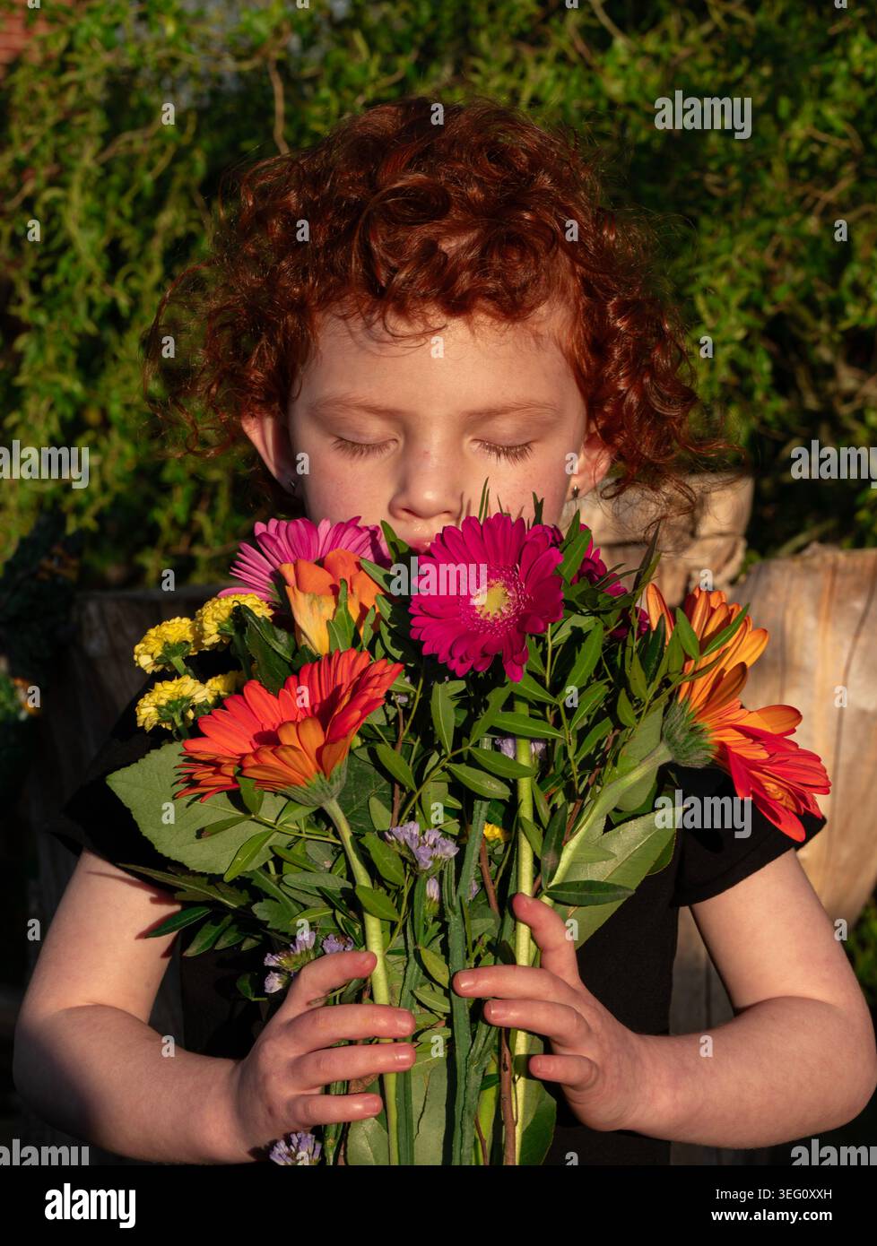 bambino dalla testa rossa Foto Stock
