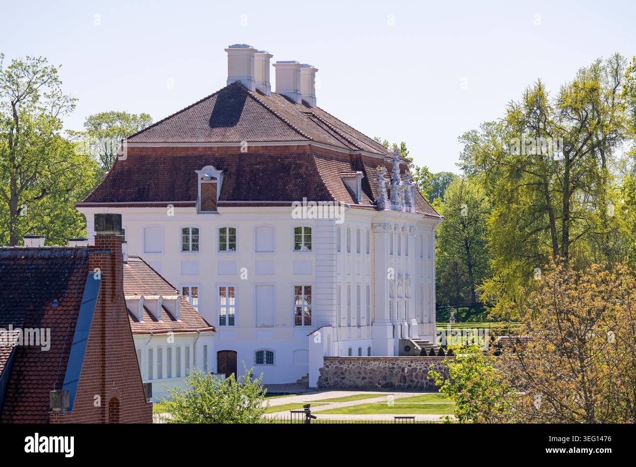 Schloss Meseberg, palazzo barocco, guest House del governo federale tedesco, Meseberg, Brandeburgo, Germania Foto Stock