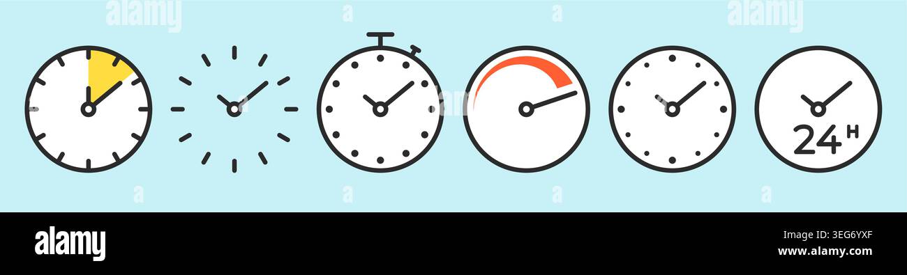 Tempo. Guarda, orologio. Timer rapido Illustrazione Vettoriale
