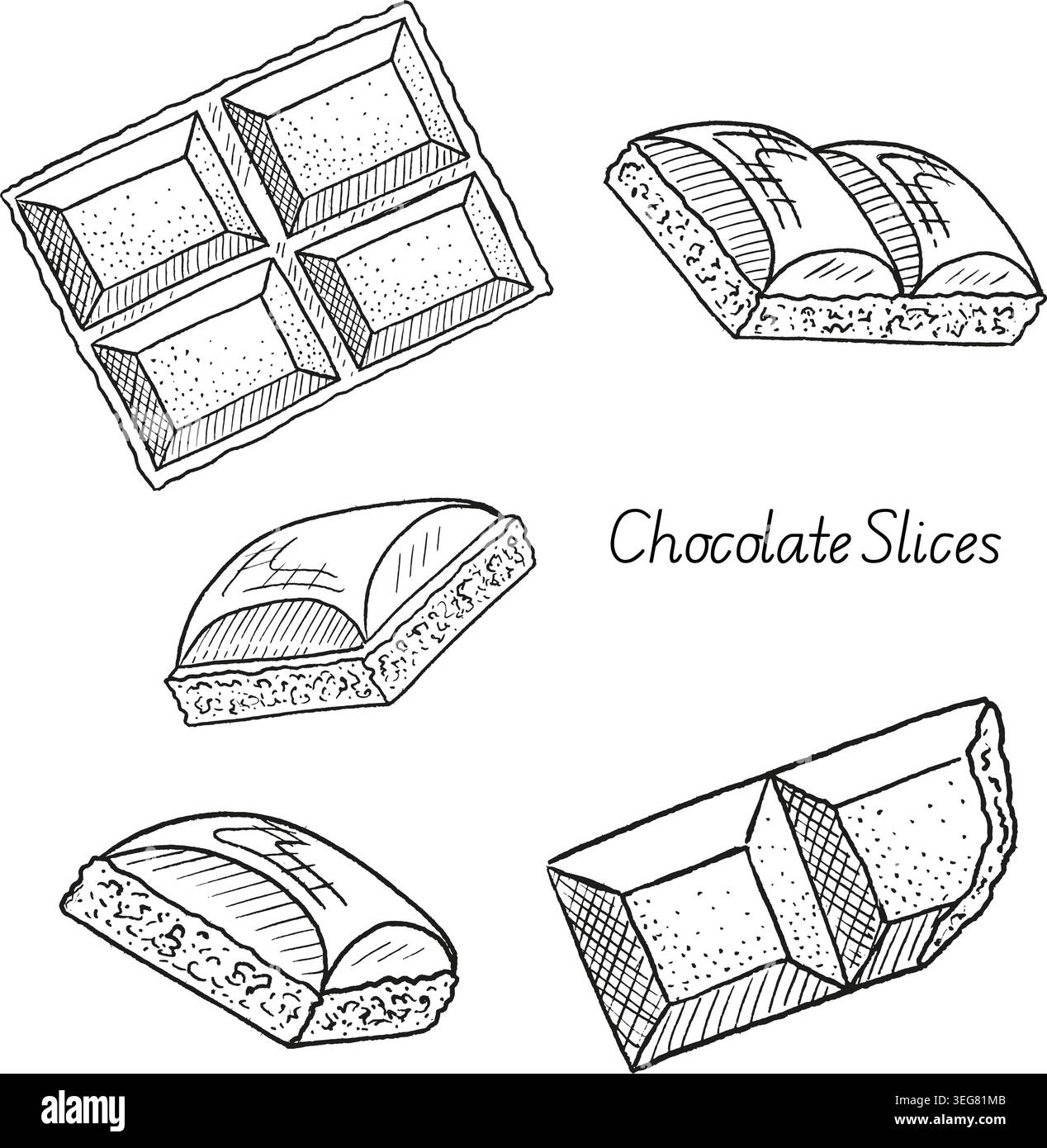 Illustrazione del set di fagioli di cacao. Illustrazione a inchiostro inciso disegnata a mano di cacao, foglie, rami e fiori. Progettato per caffe', negozi, br Foto Stock