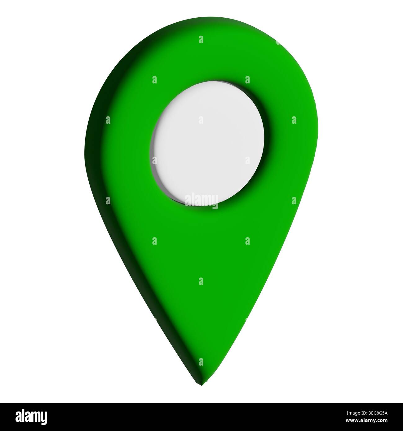 Simbolo del marcatore verde della mappa a puntini, icona di posizionamento geospaziale del puntatore di posizione GPS Foto Stock