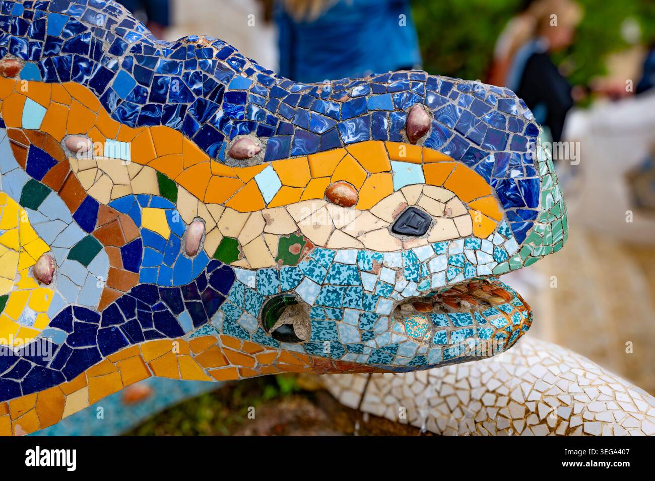 La salamandra al Parc Guell di Antoni Guidi, Barcellona, Catalogna, Spagna Foto Stock