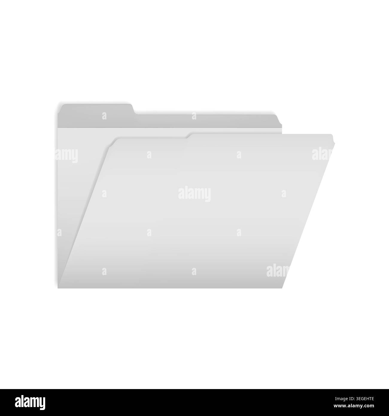 Aprire una cartella vuota a schede isolata su sfondo bianco, mockup vettoriale realistico Illustrazione Vettoriale