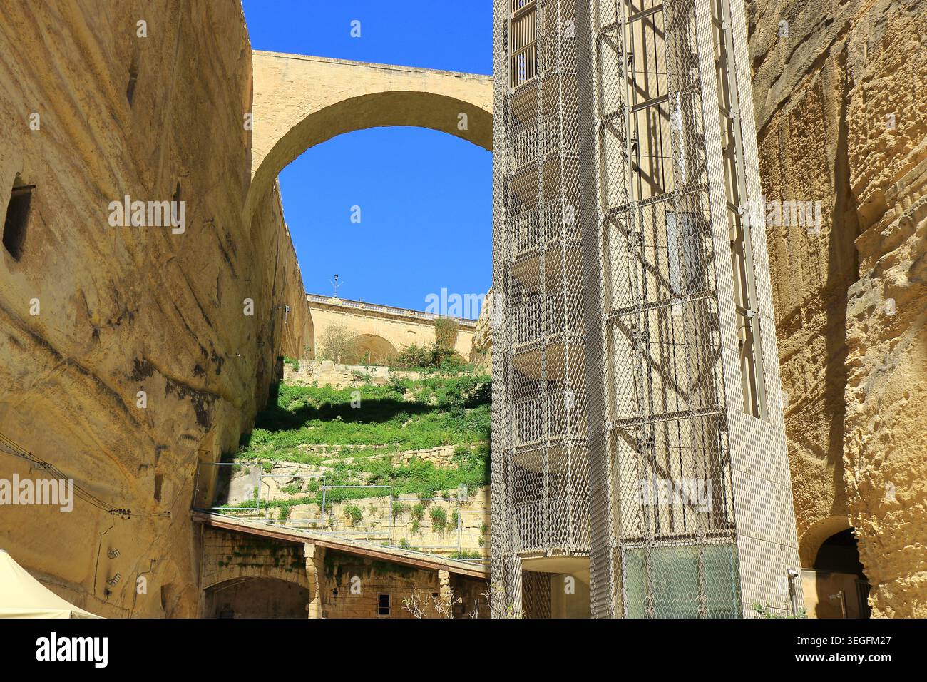 Vista dell'ascensore Barrakka a la Valletta Foto Stock