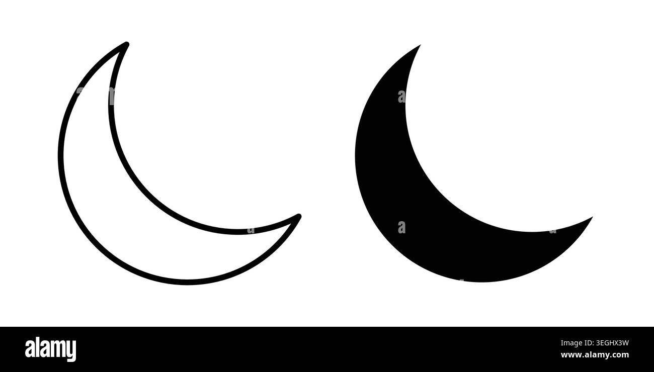 Illustrazione dell'icona Luna. Grafica vettoriale pixel Perfect Illustrazione Vettoriale