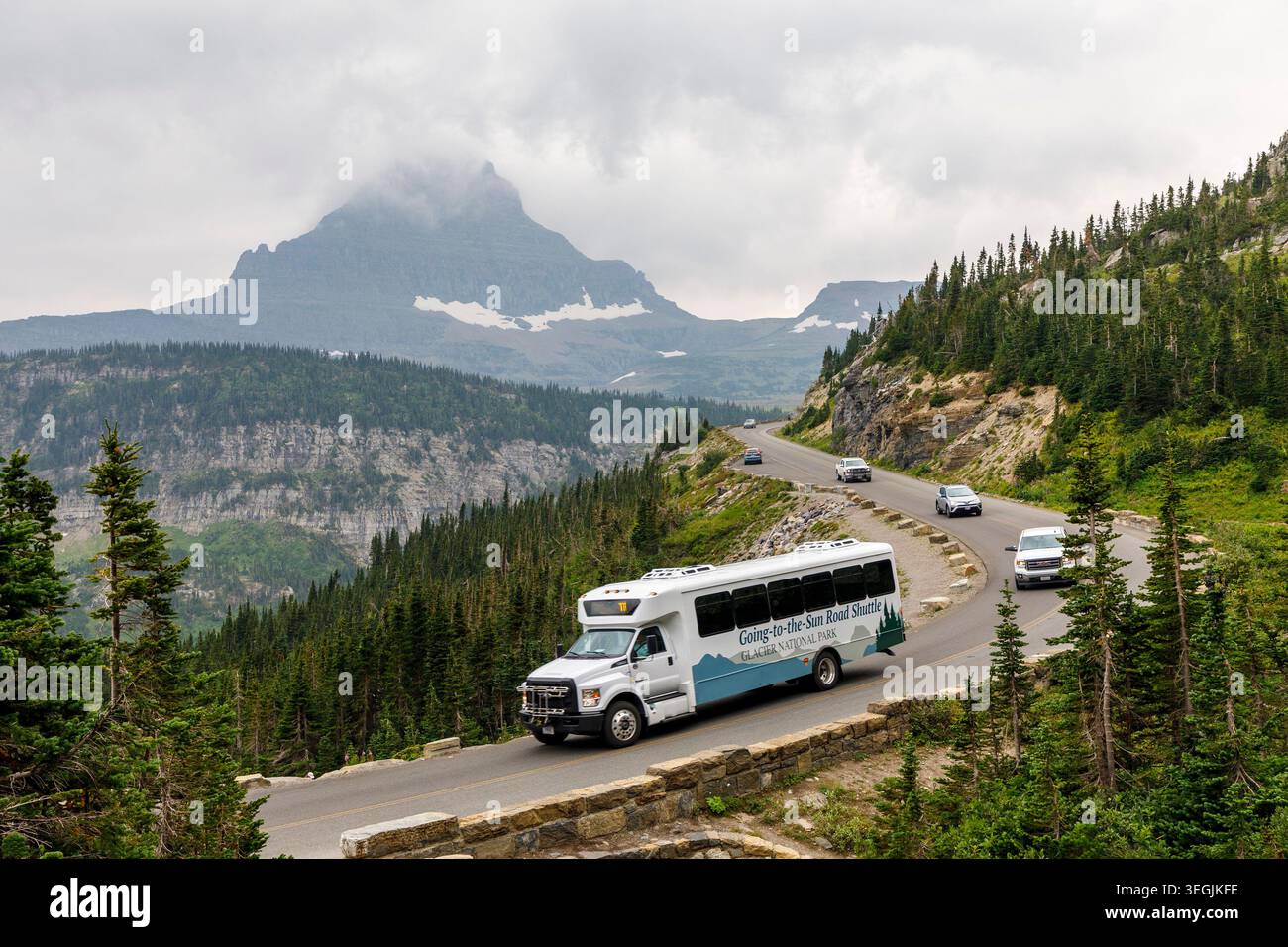 Navetta per Sun Road, Glacier National Park, Montana, USA Foto Stock