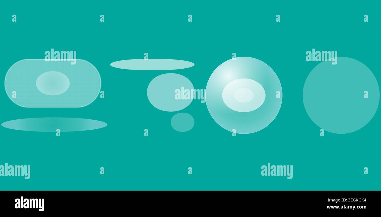 Composizione astratta con forme geometriche nei colori verde acqua e azzurro. Illustrazione Vettoriale
