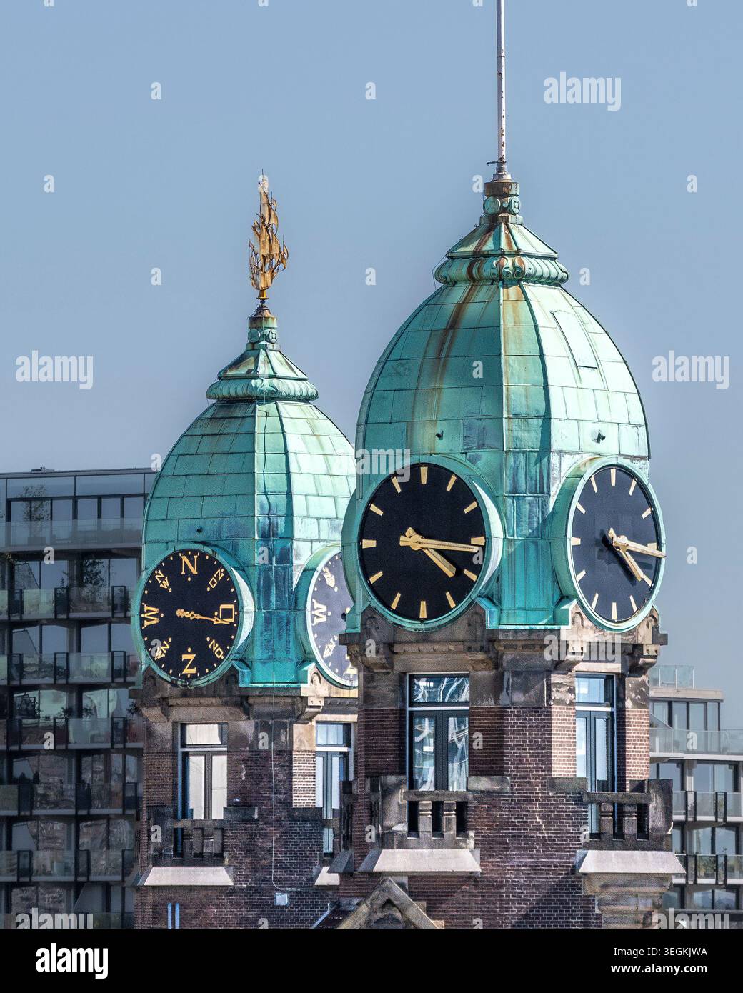 Le torri dell'Hotel New York a Rotterdam, Olanda. Foto Stock