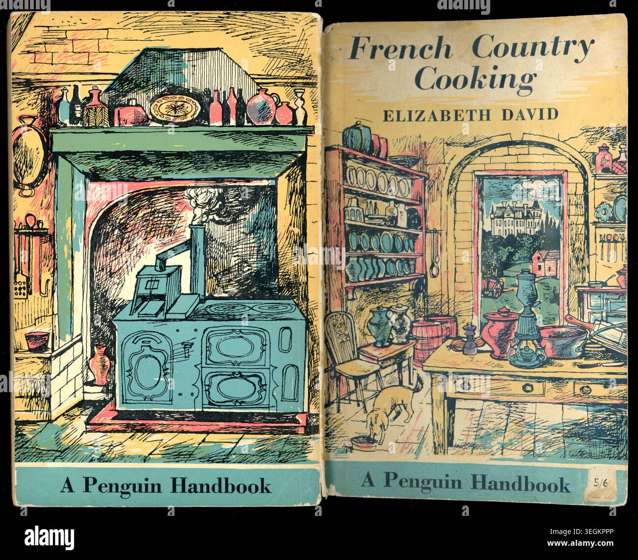 Libro in brossura vintage degli anni '1950, French Country Cooking di Elizabeth David, pubblicato per la prima volta nel 1951, questa edizione dei pinguini è stata pubblicata nel 1959 nel Regno Unito Foto Stock