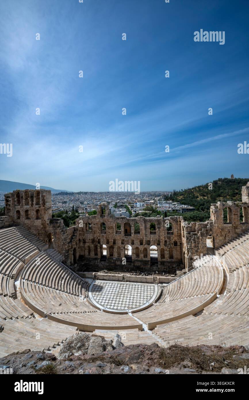 L'Odeon di Erode Attico all'Acropoli di Atene Foto Stock