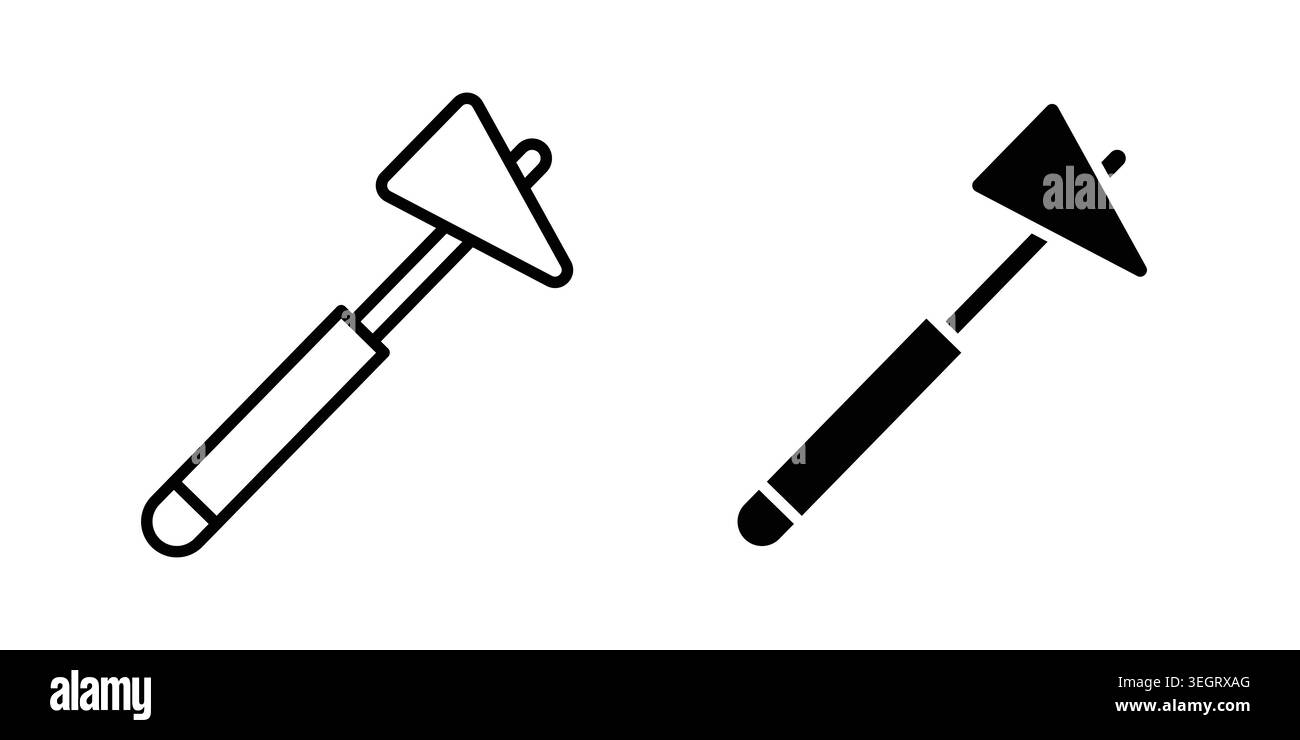 modello vettoriale dell'icona del martello riflesso impostato in nero Illustrazione Vettoriale