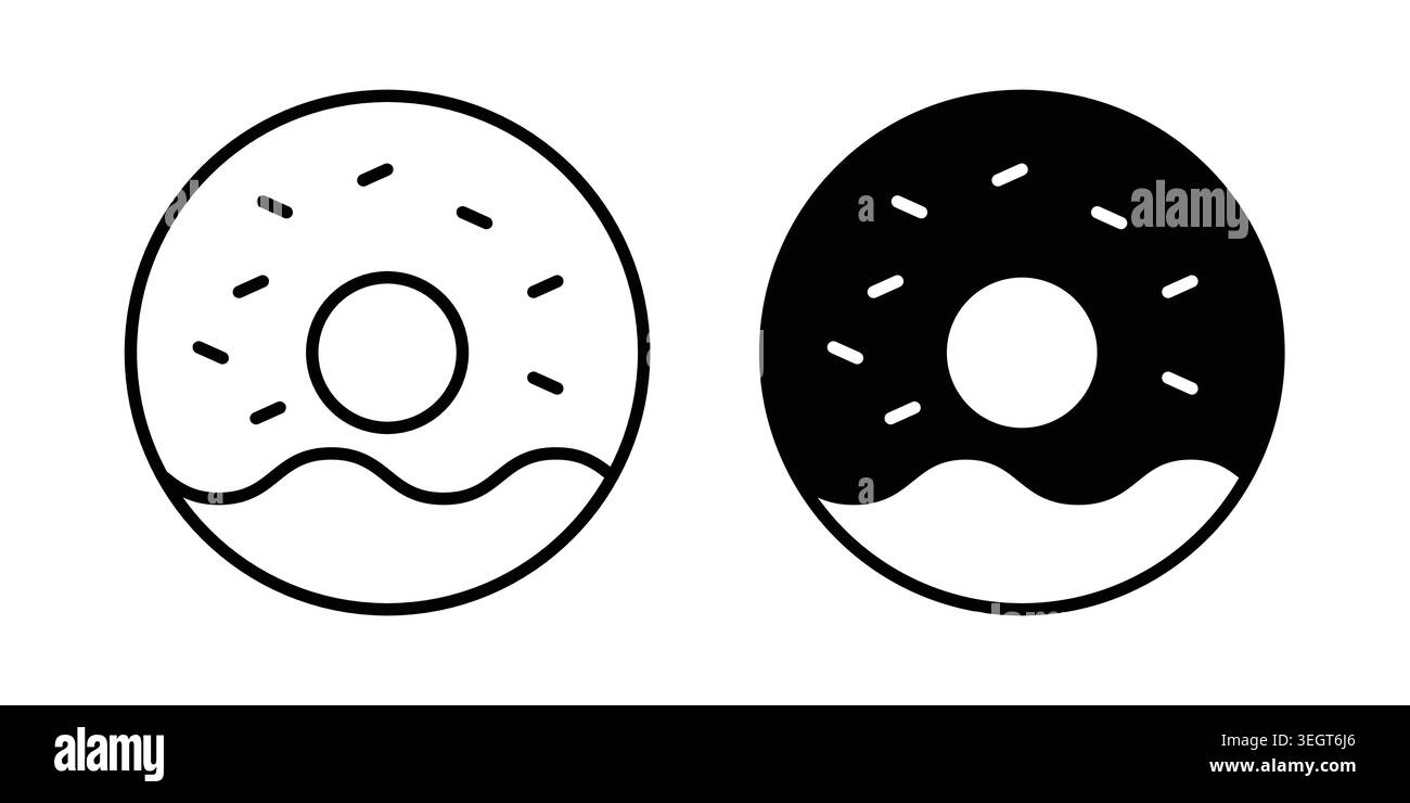 Icona ciambella, simbolo, illustrazioni del logo Illustrazione Vettoriale