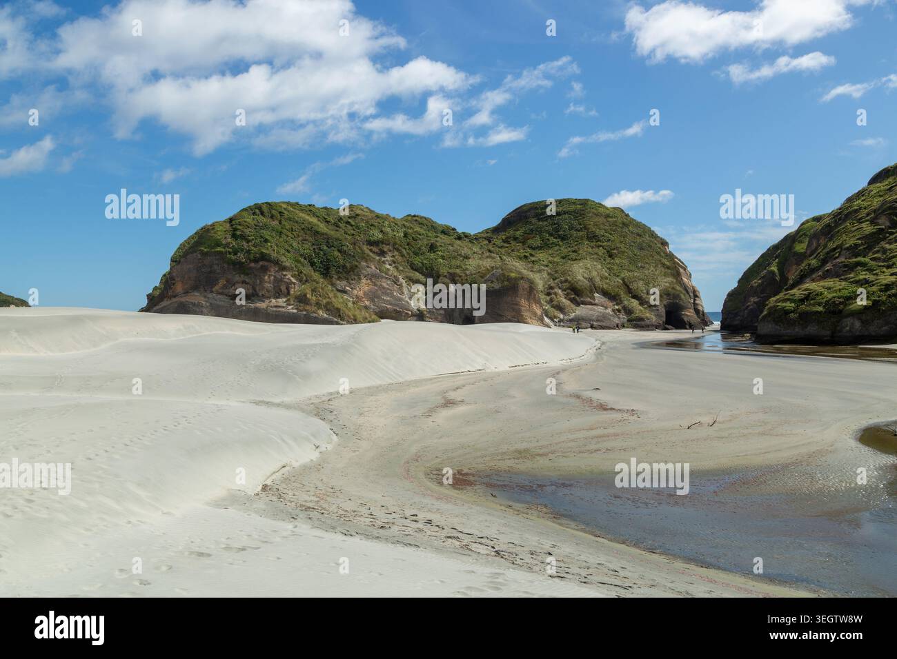 Wharariki Beach nel Parco Nazionale di Kahurangi, Isola del Sud, nuova Zelanda Foto Stock