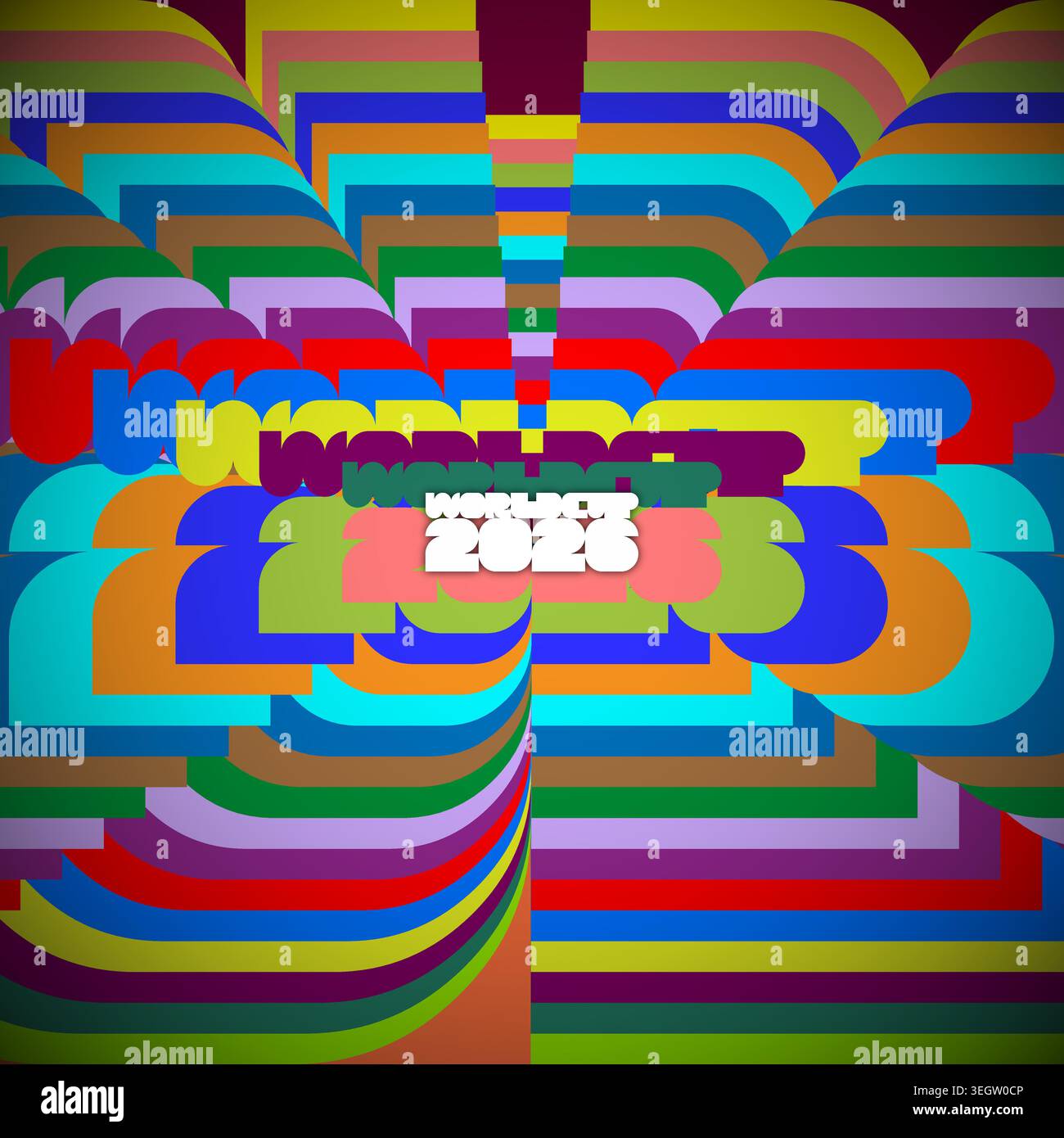 Campionati di calcio 2026, immagine grafica fantasia a colori, illustrazione vettoriale Illustrazione Vettoriale