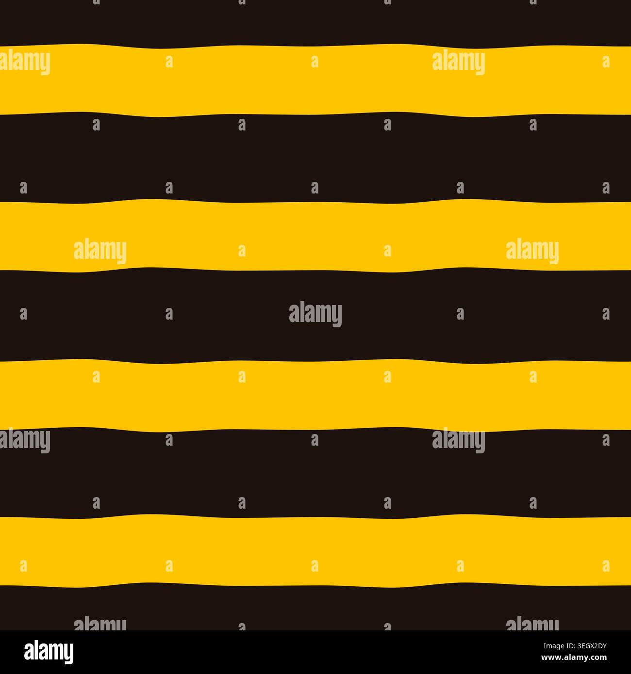 Strisce organiche gialle e nere motivo vettoriale senza cuciture, sfondo a strisce irregolari bumblebee disegnato a mano per bambini e tessuti estivi Illustrazione Vettoriale