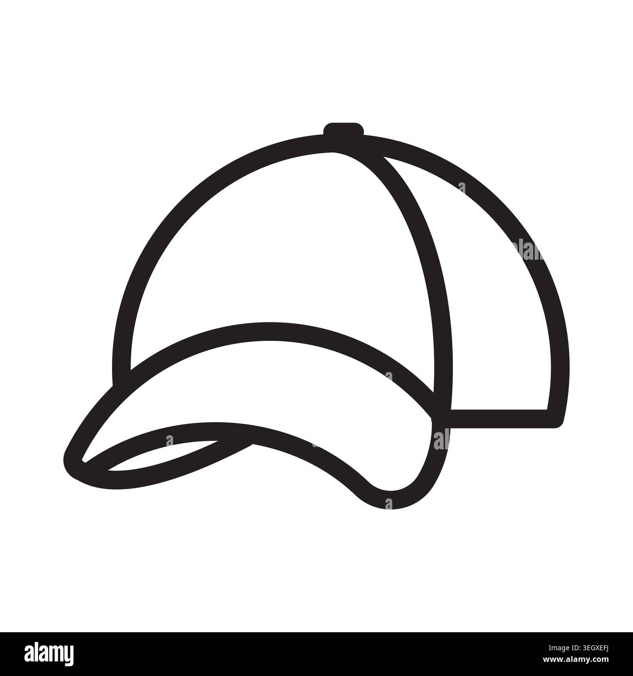 icona berretto da baseball line, icona classica del cappello sportivo per moda, abbigliamento casual, street style, marchio di abbigliamento e design degli accessori - illustrazione vettoriale Illustrazione Vettoriale