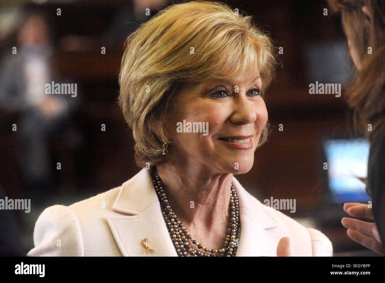 Senatore dello stato del Texas Florence Shapiro al Senato, Austin, Texas, 16 febbraio 2011. (Foto di John Anderson/The Austin Chronicle) Foto Stock