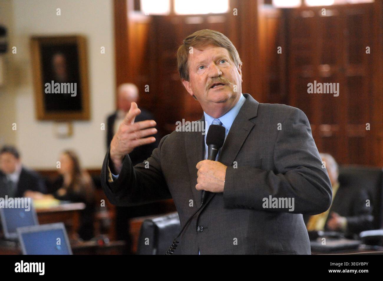 Il senatore dello stato del Texas Mike Jackson al Senato, Austin, Texas, 16 febbraio 2011. (Foto di John Anderson/The Austin Chronicle) Foto Stock