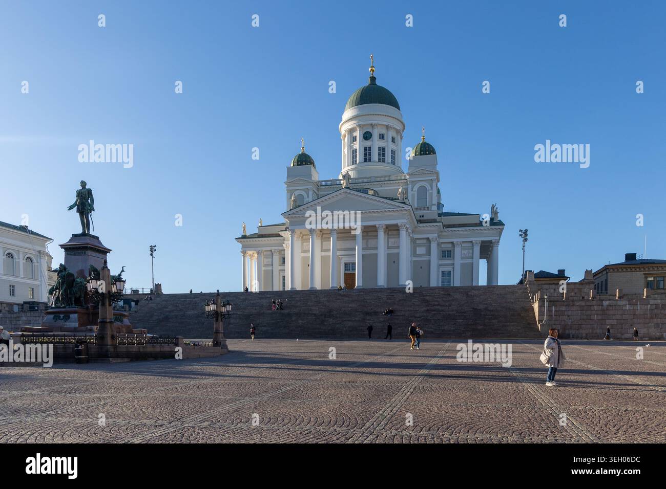 La cattedrale di Helsinki (in finlandese Helsingin tuomiokirkko) è la cattedrale della diocesi di Helsinki e uno dei più grandi monumenti di Helsinki. Foto Stock