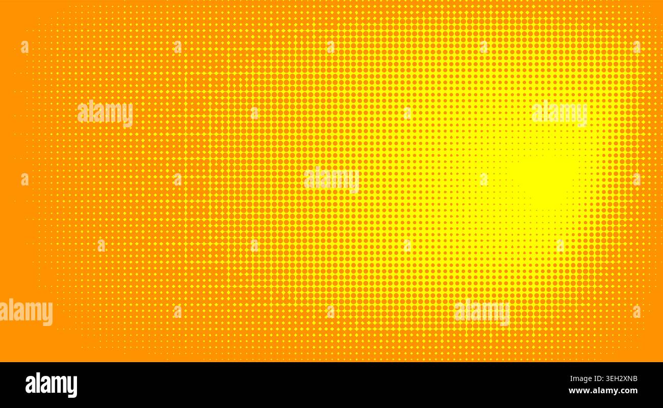 Sfondo astratto arancione brillante. Mezzitoni su sfondo giallo e arancione Sun not ai, illustrazione vettoriale. Illustrazione Vettoriale