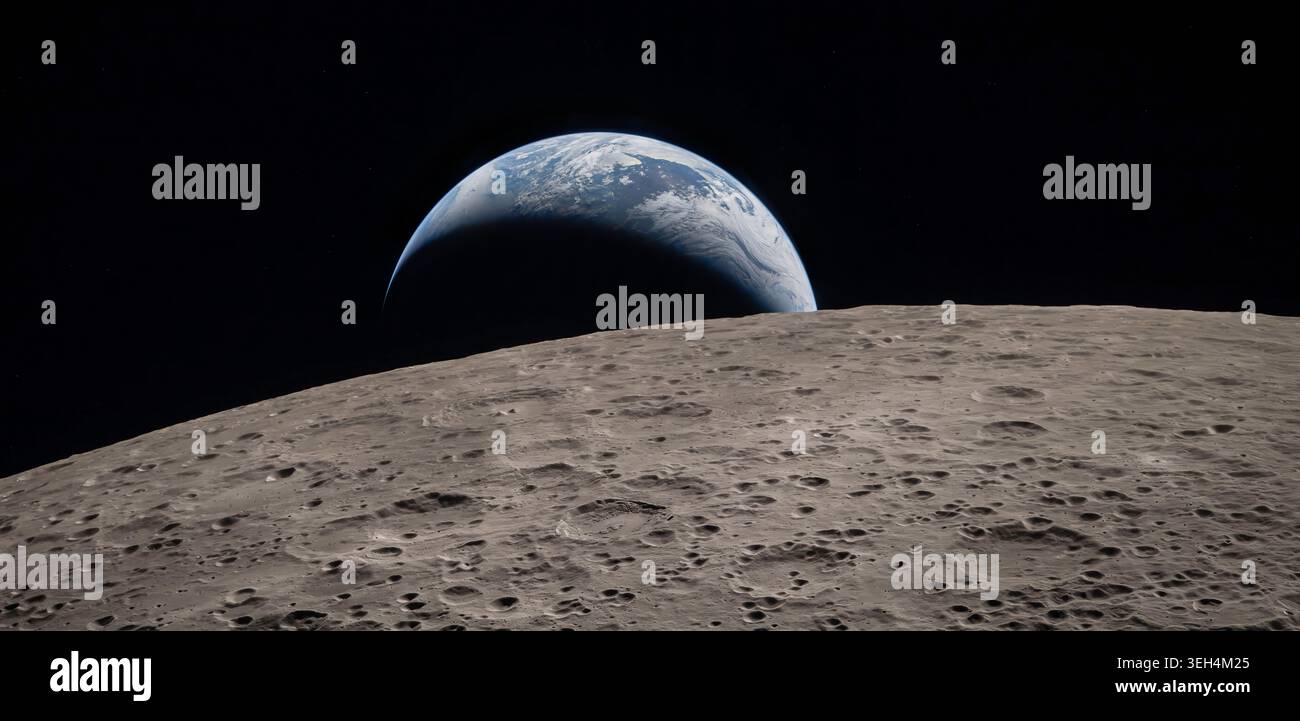 Earthset catturato attraverso la finestra del veicolo spaziale Orion alle 18:41 EDT, 6 aprile 2026, Artemis II Foto Stock