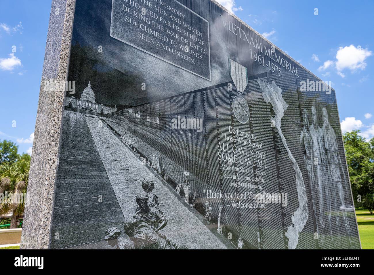 Vietnam War Memorial al Florida National Cemetery di Bushnell, Florida. (USA) Foto Stock