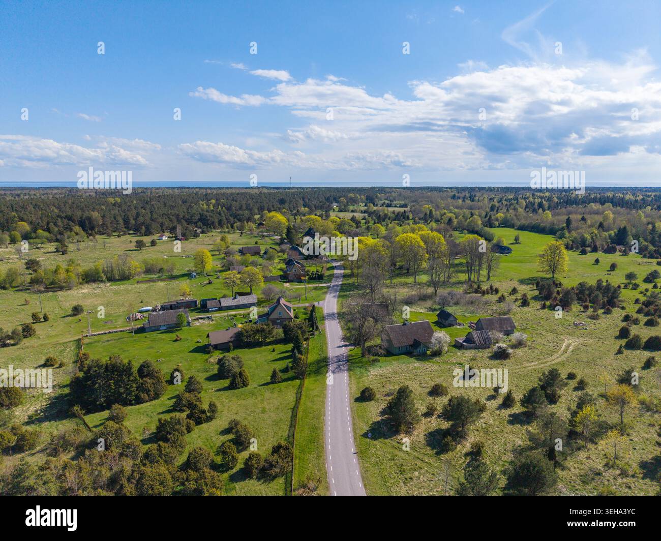 Paesaggio rurale a Hiiumaa, Estonia Foto Stock