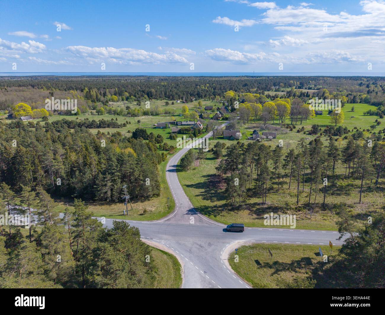 Paesaggio rurale a Hiiumaa, Estonia Foto Stock
