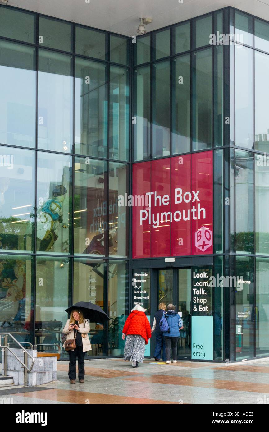 L'ingresso al museo e alla galleria The Box di Plymouth. Foto Stock