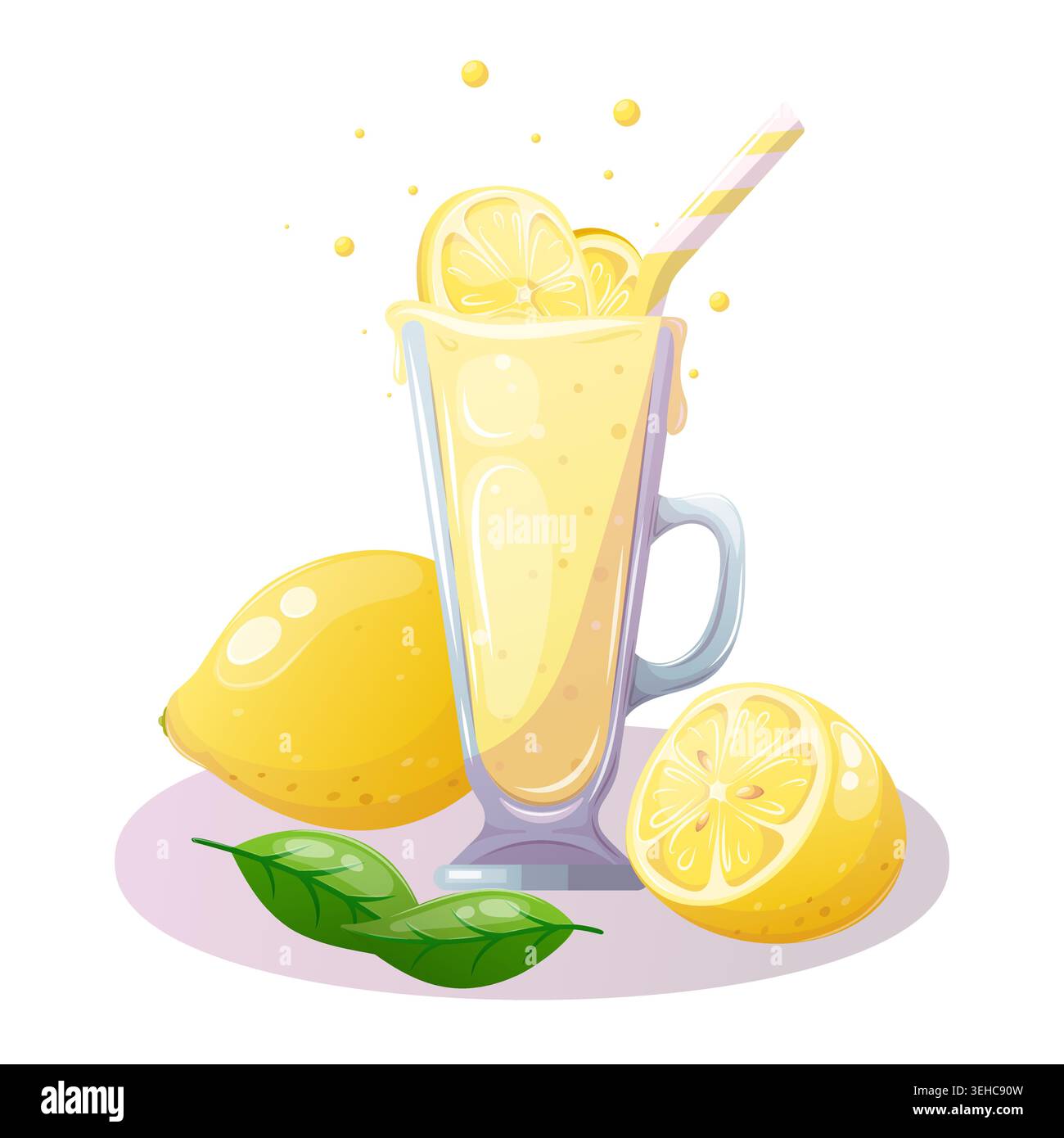 Illustrazione vettoriale del frullato di limone Illustrazione Vettoriale