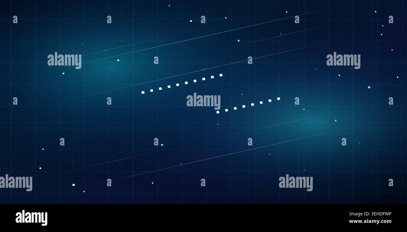Sfondo digitale astratto con particelle luminose e linee geometriche Illustrazione Vettoriale