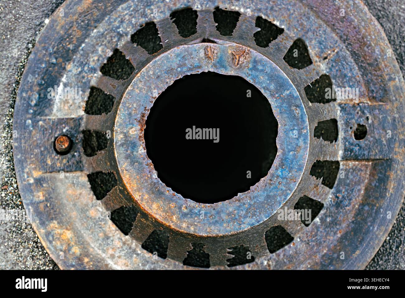 Decadimento industriale e texture urbana con un look resistente agli agenti atmosferici Foto Stock