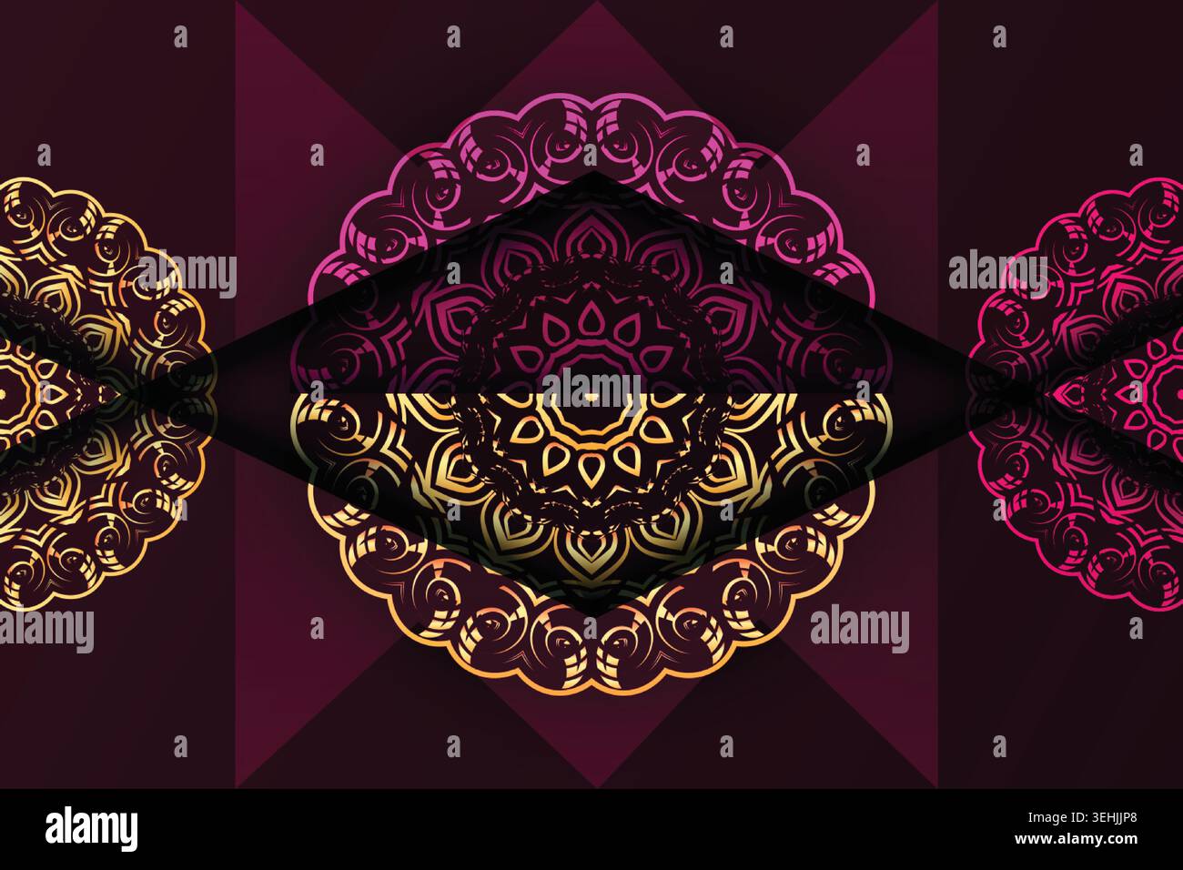 Intricata illustrazione Mandala di lusso con Radiant Flower Center e dettagli ornamentali Illustrazione Vettoriale