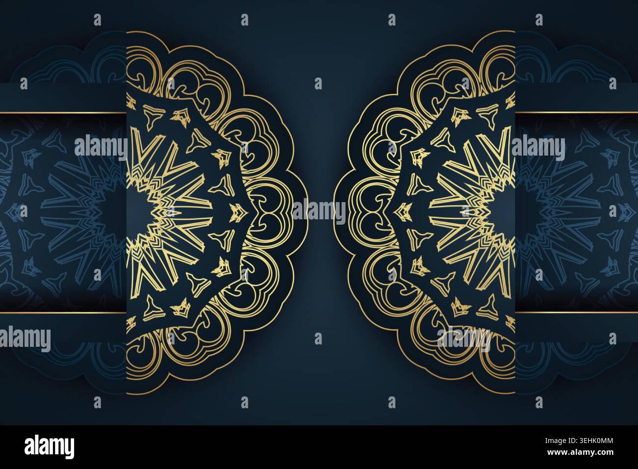 Design Mandala ornamentale con forme Petali e dettagli Golden Core Illustrazione Vettoriale