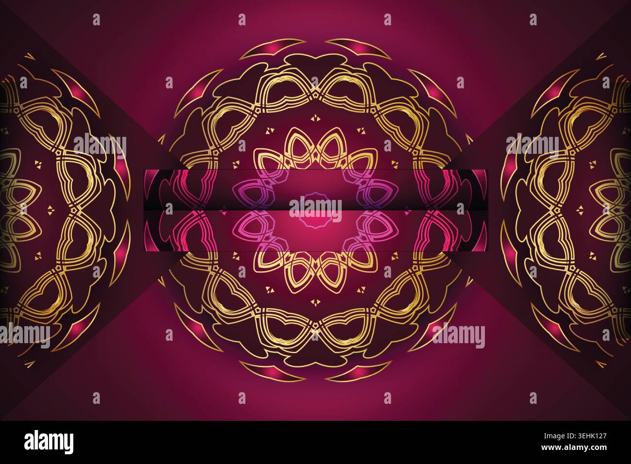 Intricata illustrazione Mandala di lusso con Radiant Flower Center e dettagli ornamentali Illustrazione Vettoriale