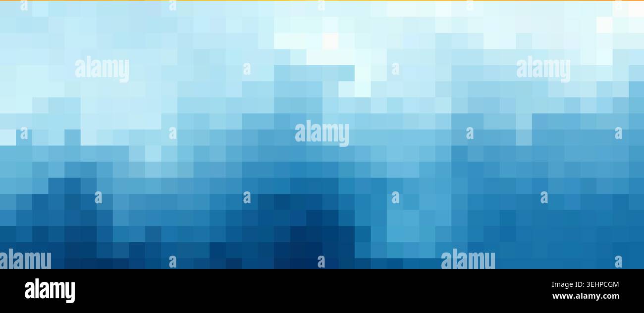 Sfondo sfumato pixelato con sfumature di blu e quadrati ciano per un design moderno Foto Stock
