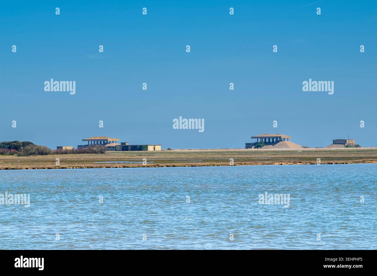Orford Ness ex sito di test militari top-secret e base di difesa ora una riserva naturale nel Suffolk Foto Stock