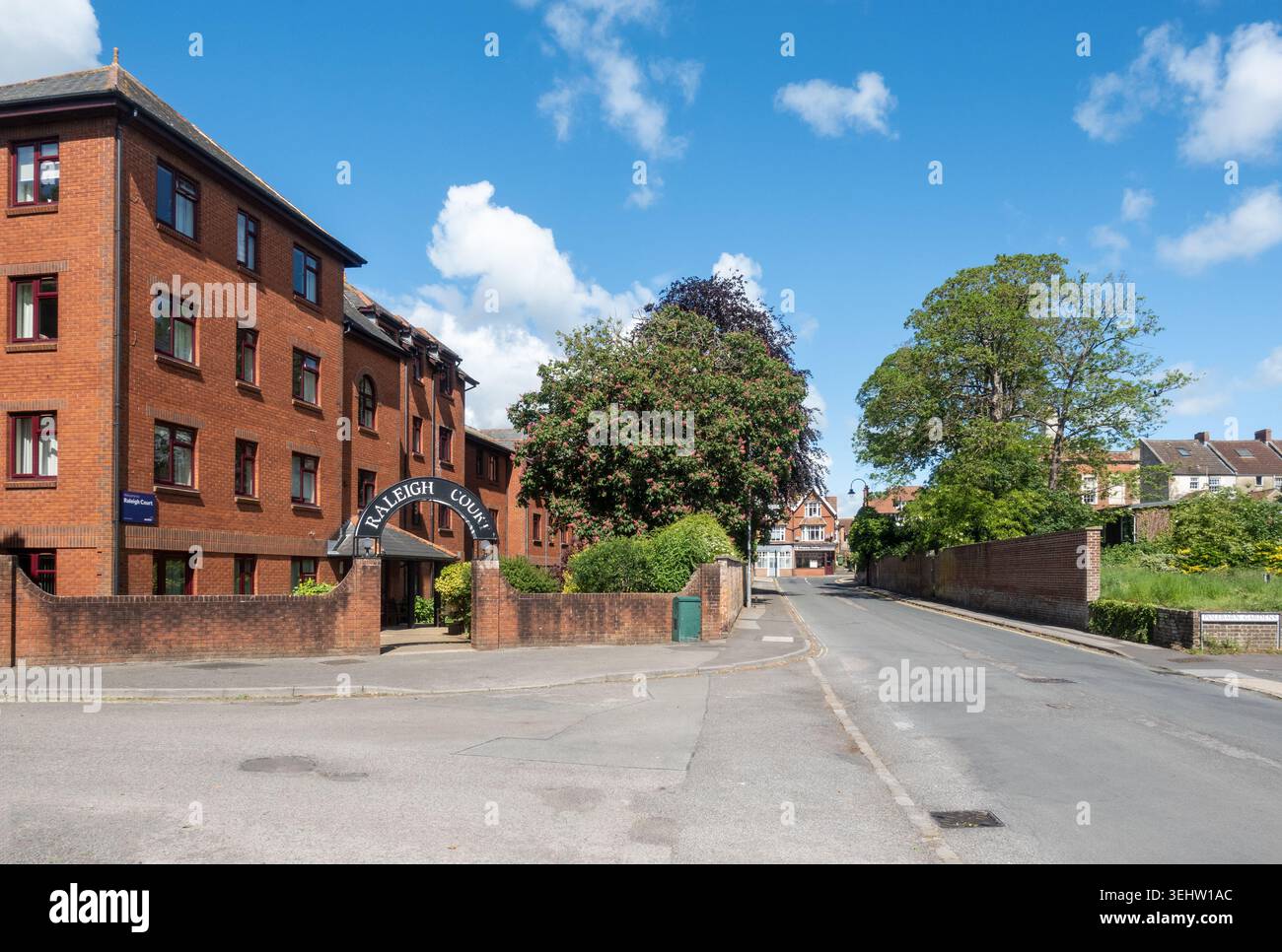 Raleigh Court appartamenti per anziani a Polebarn Road, Trowbridge, Wiltshire, Inghilterra, Regno Unito Foto Stock