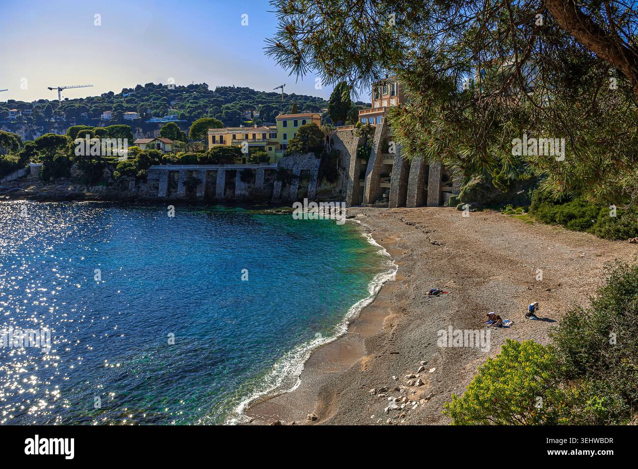 Le magnifiche spiagge di Villefranche sur mer Foto Stock