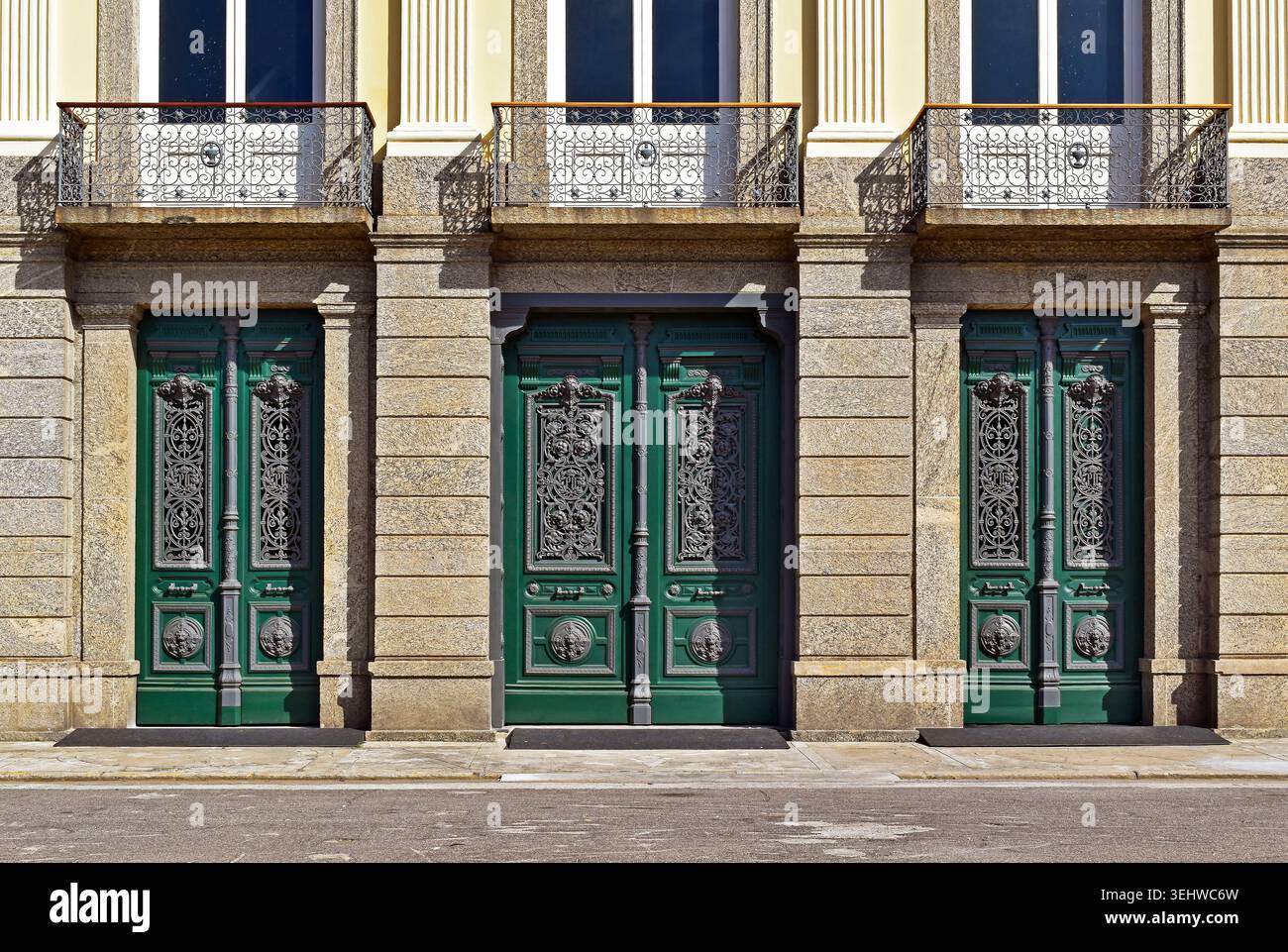La facciata del Museo Nazionale (dettaglio) a Rio de Janeiro, Brasile Foto Stock