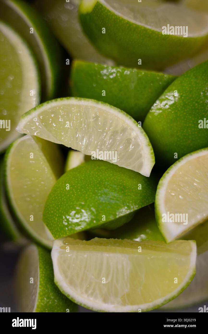 spicchi di lime freschi Foto Stock