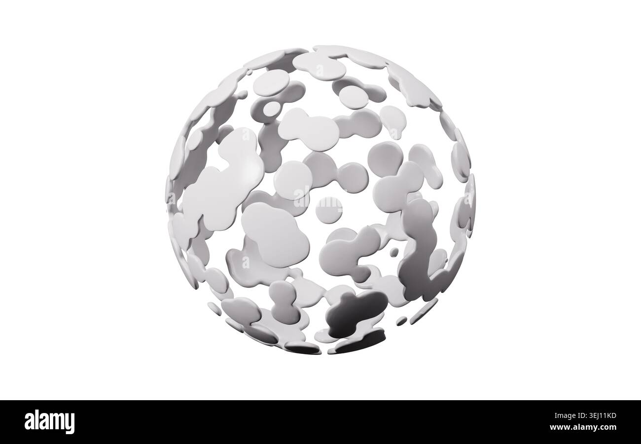 Sfondo sferico astratto, rendering 3d. illustrazione 3d. Foto Stock